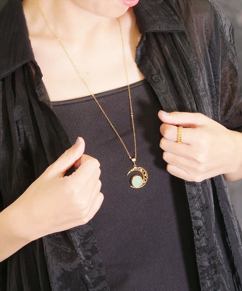 ネックレス 天然石 ラウンド チェーン 透かし オリエンタル アンリファインド ANTICO ANC028