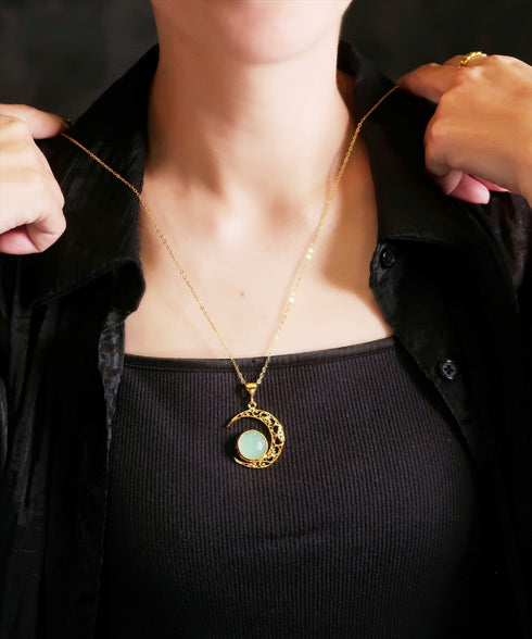 ネックレス 天然石 ラウンド チェーン 透かし オリエンタル アンリファインド ANTICO ANC028