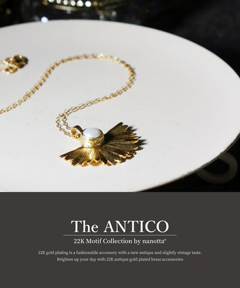 ネックレス 天然石 パール チェーン 花 ANTICO ANC029
