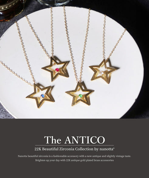 ネックレス 天然石 ラウンド チェーン ビューティフルジルコニア ANTICO ANC031