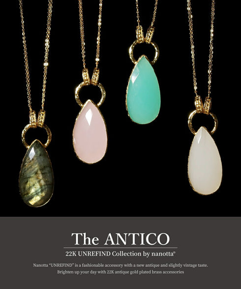 ネックレス 天然石 ティアドロップ チェーン アンリファインド ANTICO ANC035