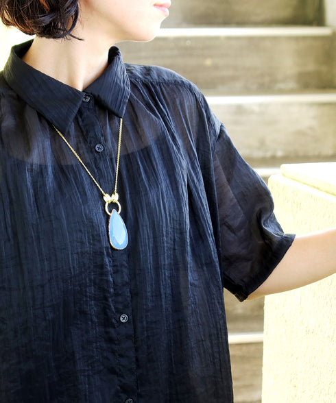 ネックレス 天然石 ティアドロップ チェーン アンリファインド ANTICO ANC035