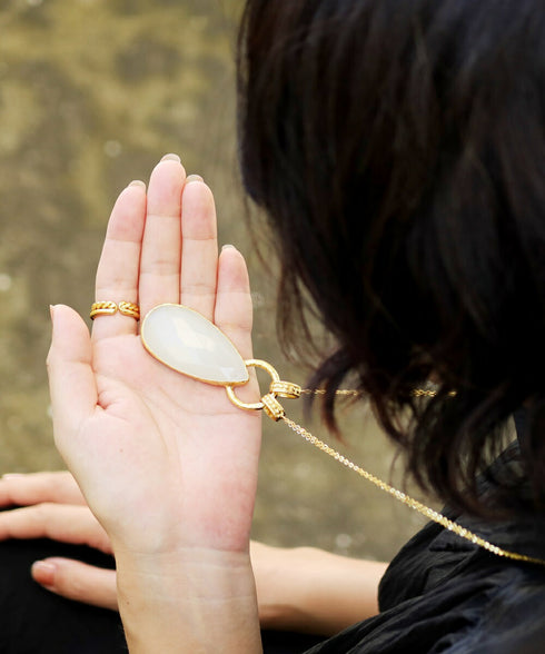 ネックレス 天然石 ティアドロップ チェーン アンリファインド ANTICO ANC035