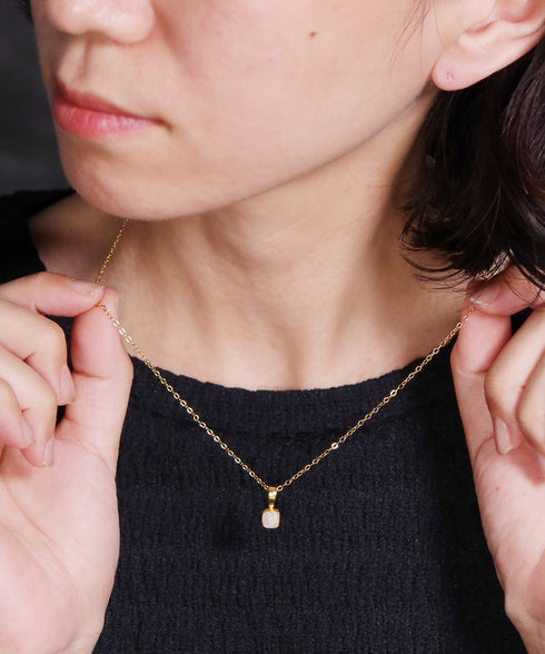 ネックレス 天然石 スクエア チェーン アンリファインド ANTICO ANC037