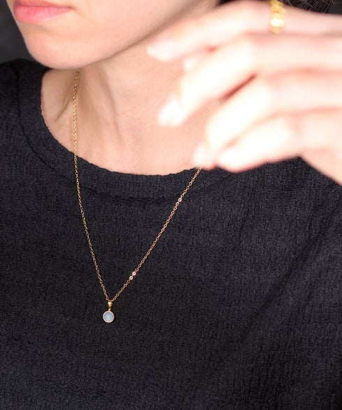 ネックレス 天然石 ラウンド チェーン アンリファインド ANTICO ANC038