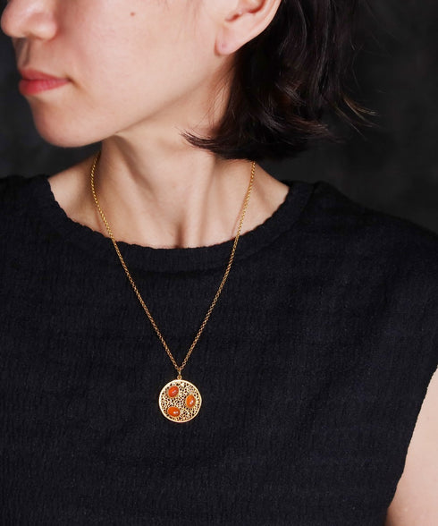 ネックレス 天然石 ラウンド オーバル チェーン レース 透かし アンリファインド ANTICO ANC039