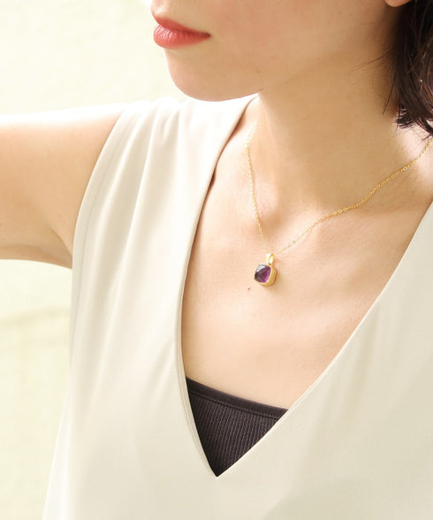 ネックレス 天然石 スクエア チェーン アンリファインド ANTICO ANC042