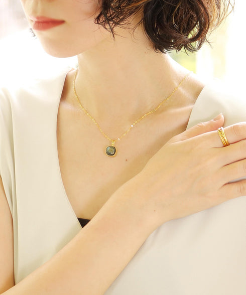 ネックレス 天然石 スクエア チェーン アンリファインド ANTICO ANC042