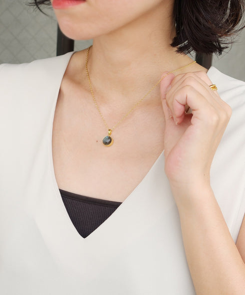 ネックレス 天然石 ラウンド チェーン アンリファインド ANTICO ANC043