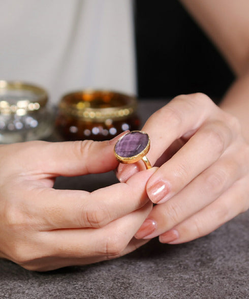 リング 指輪 天然石 オーバル アンリファインド ANTICO ARN001