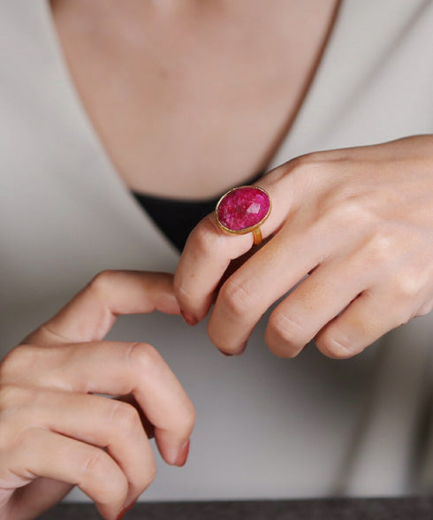 リング 指輪 天然石 オーバル アンリファインド ANTICO ARN001