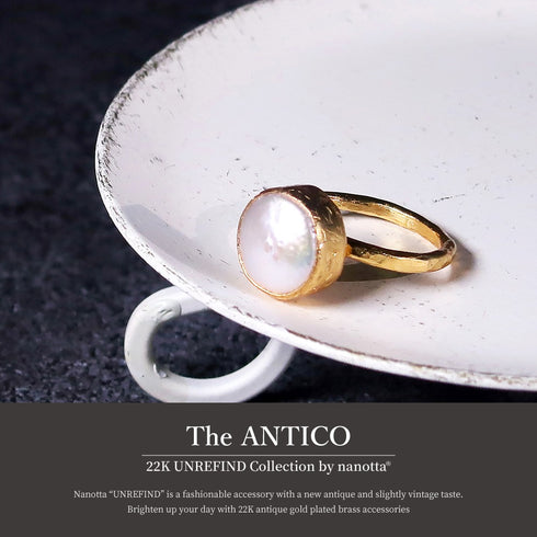 リング 指輪 天然石 パール ラウンド アンリファインド ANTICO ARN003