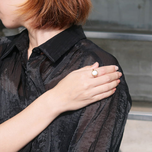 リング 指輪 天然石 パール ラウンド アンリファインド ANTICO ARN003