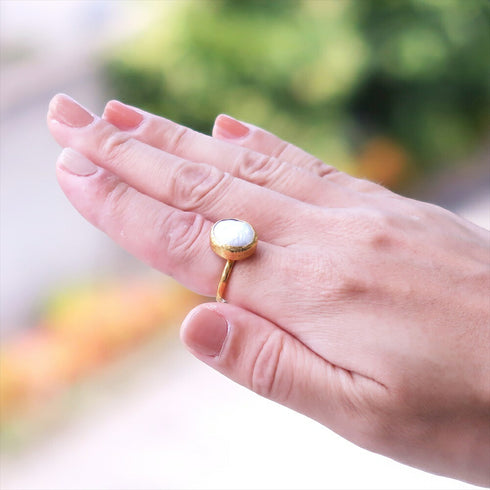 リング 指輪 天然石 パール ラウンド アンリファインド ANTICO ARN003