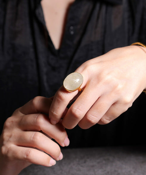 リング 指輪 天然石 オーバル アンリファインド ANTICO ARN006