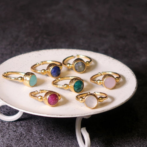 リング 指輪 天然石 ラウンド アンリファインド ANTICO ARN016