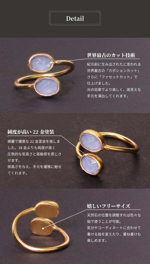 リング 指輪 天然石 オーバル フォークリング アンリファインド ANTICO ARN021