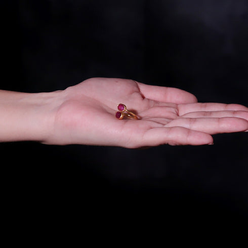 リング 指輪 天然石 オーバル フォークリング アンリファインド ANTICO ARN021