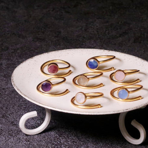 リング 指輪 天然石 ラウンド アンリファインド ANTICO ARN022