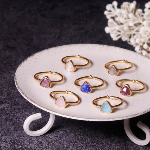 リング 指輪 天然石 トリリアント 三角 アンリファインド ANTICO ARN023