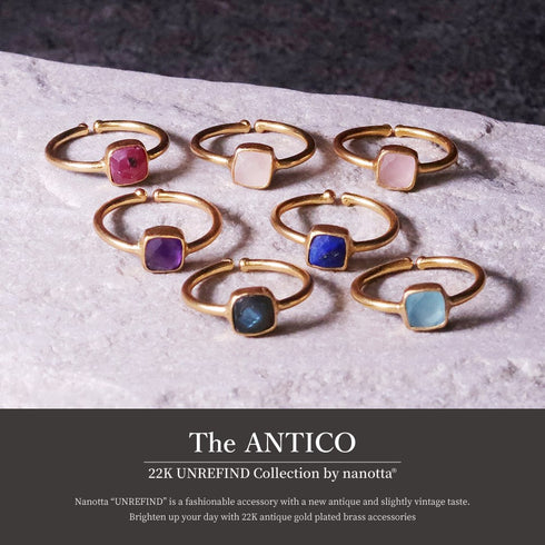 リング 指輪 天然石 スクエア アンリファインド ANTICO ARN025