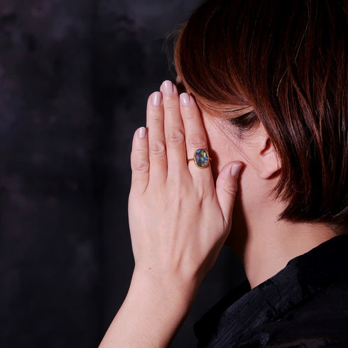 リング 指輪 天然石 オーバル アンリファインド ANTICO ARN027