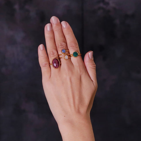 リング 指輪 天然石 オーバル アンリファインド ANTICO ARN027