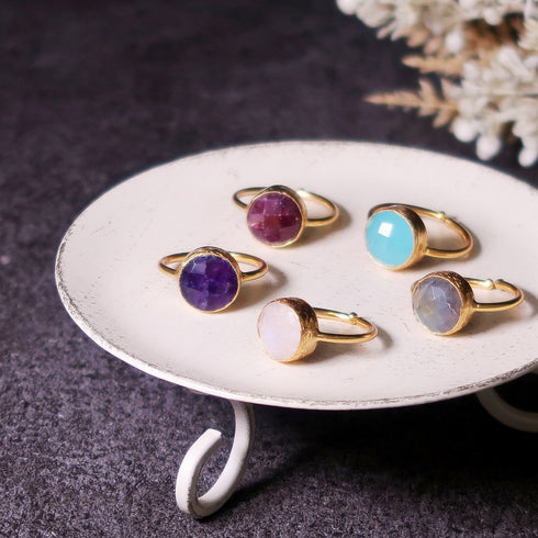 リング 指輪 天然石 ラウンド アンリファインド ANTICO ARN028