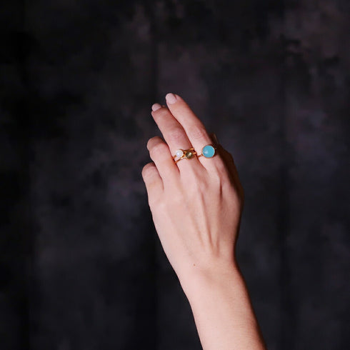 リング 指輪 天然石 ラウンド アンリファインド ANTICO ARN028