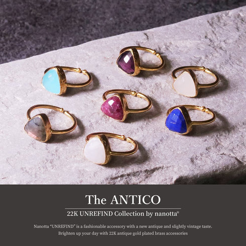 リング 指輪 天然石 トリリアント 三角 アンリファインド ANTICO ARN029