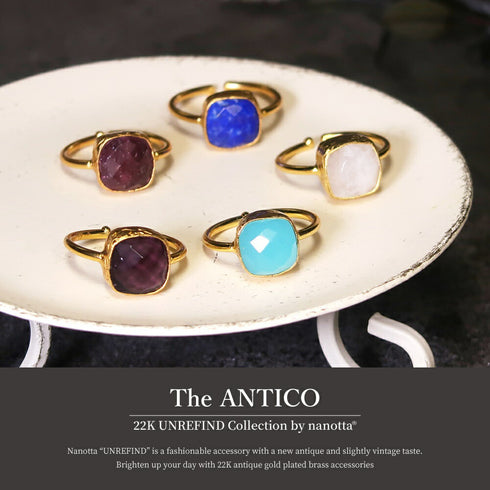 リング 指輪 天然石 スクエア アンリファインド ANTICO ARN030