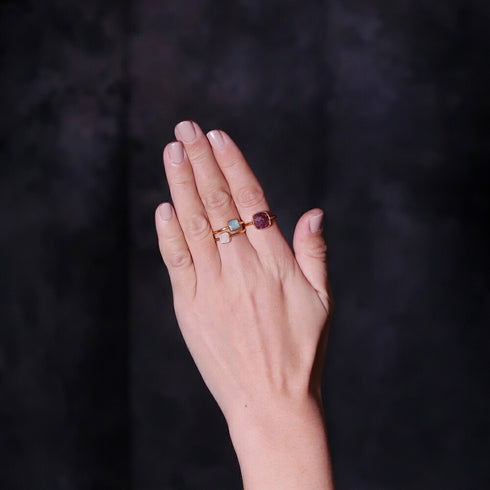 リング 指輪 天然石 スクエア アンリファインド ANTICO ARN030