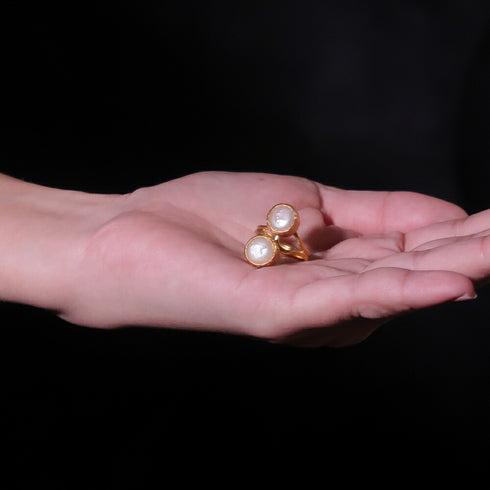 リング 指輪 天然石 パール ラウンド アンリファインド ANTICO ARN032