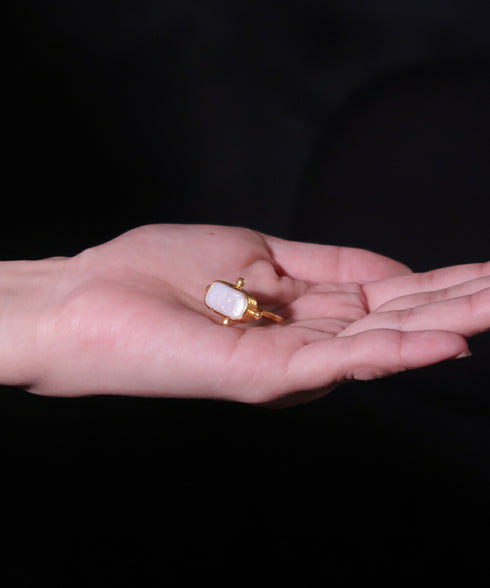 リング 指輪 天然石 パール ラウンド レクタングル スクエア アンリファインド ANTICO ARN035