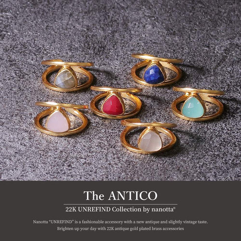 リング 指輪 天然石 トリリアント 三角 アンリファインド ANTICO ARN038