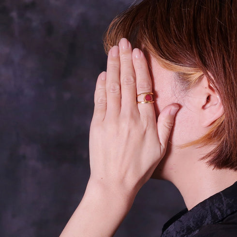 リング 指輪 天然石 トリリアント 三角 アンリファインド ANTICO ARN038