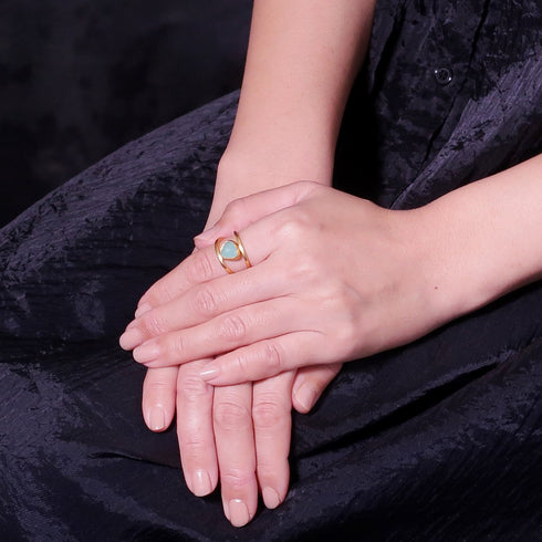 リング 指輪 天然石 トリリアント 三角 アンリファインド ANTICO ARN038