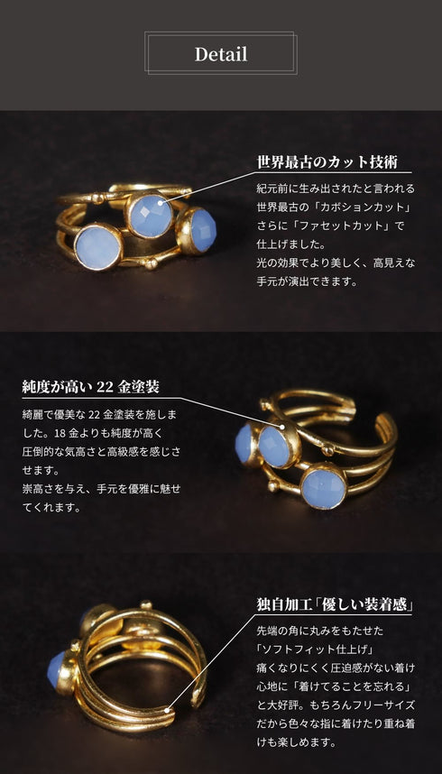 リング 指輪 天然石 ラウンド アンリファインド ANTICO ARN041