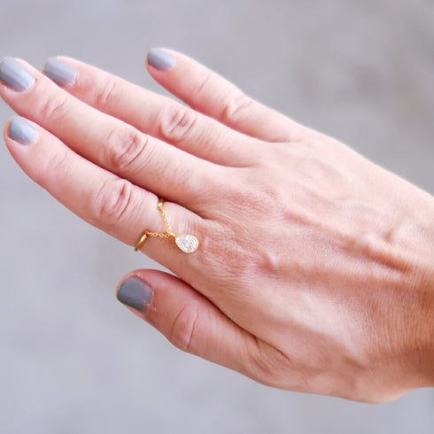 リング 指輪 オーバル チェーン ビューティフルジルコニア ANTICO ARN047