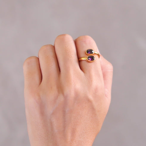 リング 指輪 オーバル フォークリング ビューティフルジルコニア ANTICO ARN048