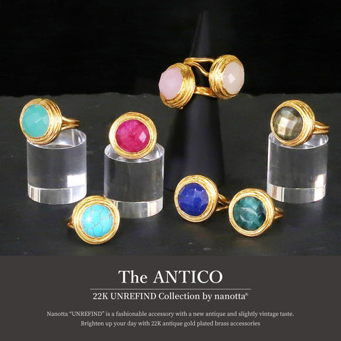 リング 指輪 天然石 ラウンド アンリファインド ANTICO ARN049