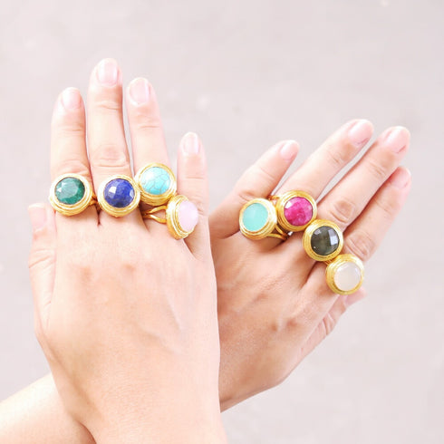 リング 指輪 天然石 ラウンド アンリファインド ANTICO ARN049