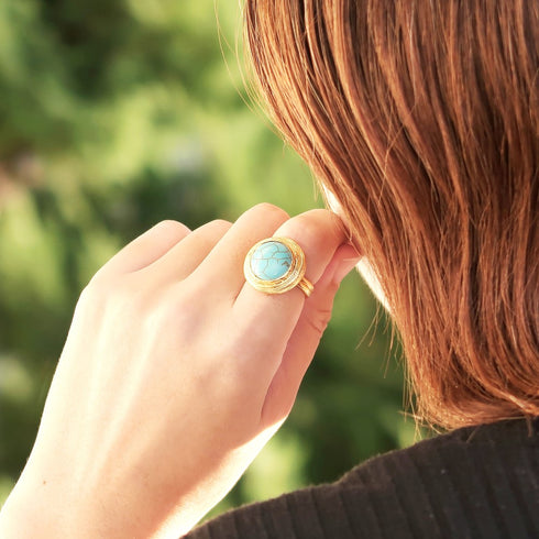 リング 指輪 天然石 ラウンド アンリファインド ANTICO ARN049