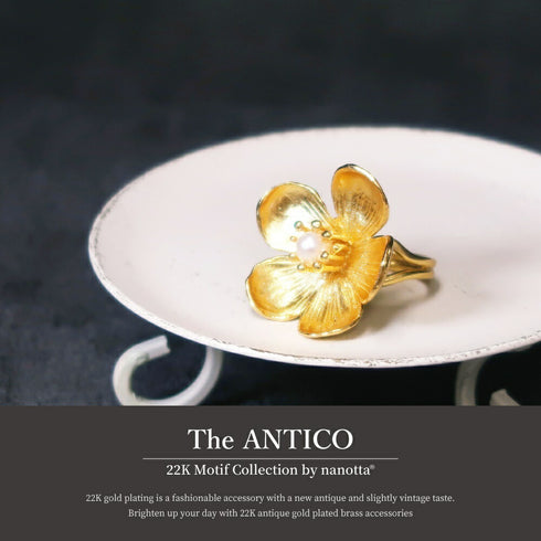 リング 指輪 天然石 パール ラウンド 花 ANTICO ARN050
