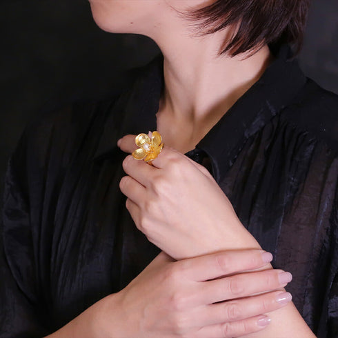 リング 指輪 天然石 パール ラウンド 花 ANTICO ARN050