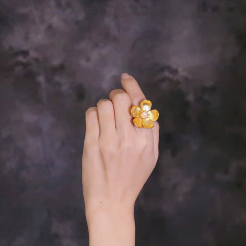 リング 指輪 天然石 パール ラウンド 花 ANTICO ARN050