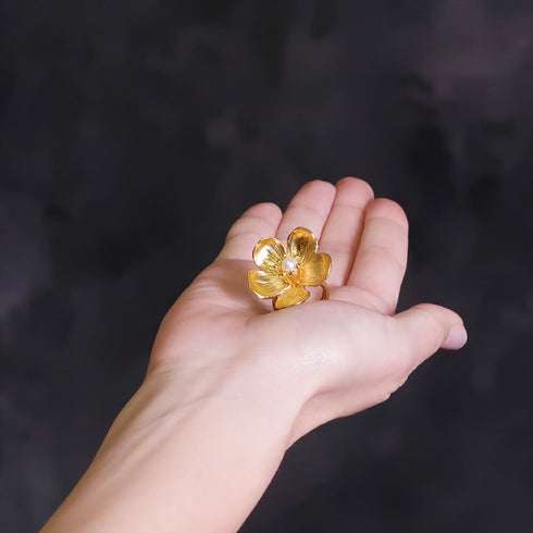 リング 指輪 天然石 パール ラウンド 花 ANTICO ARN050