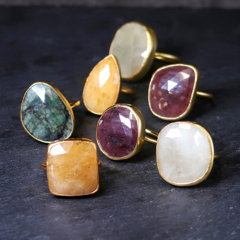 リング 指輪 天然石 ナチュラルサファイア アンリファインド ANTICO ARN053