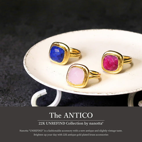 リング 指輪 天然石 スクエア アンリファインド ANTICO ARN066