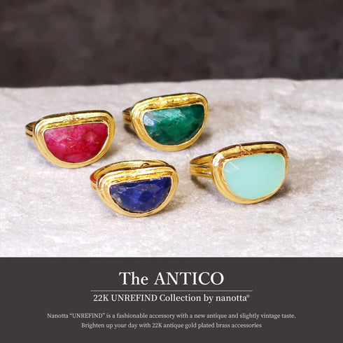 リング 指輪 天然石 ハーフムーン アンリファインド ANTICO ARN068